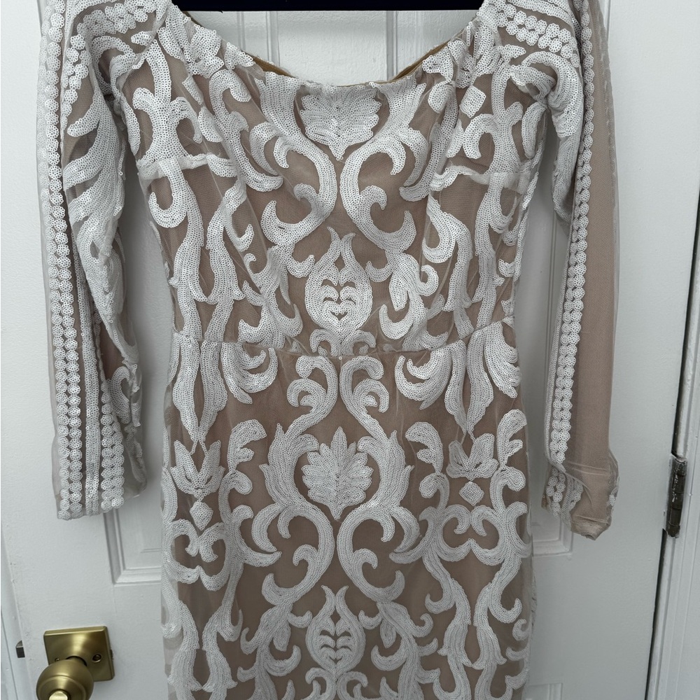 Fashion Nova White Long Sleeve Dress